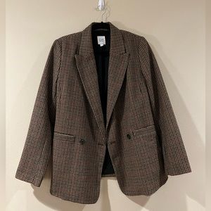 Gap Classic Houndstooth Girlfriend Blazer Brown Size 6
